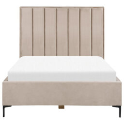 Beliani Ottoman Bed Velvet Sezanne 140 X 200 Cm (Eu Double) Taupe - thumbnail 6