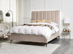 Beliani Ottoman Bed Velvet Sezanne 140 X 200 Cm (Eu Double) Taupe - thumbnail 2