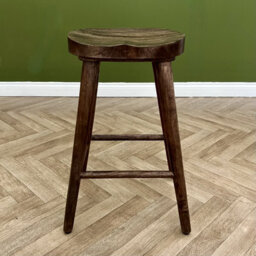Elm Home And Garden Solid Wooden Kitchen Breakfast Bar Stool 68Cm Smoked Oak Finish Fully Assembled Pub Café - thumbnail 3