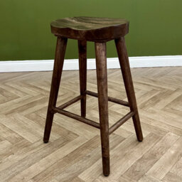 Elm Home And Garden Solid Wooden Kitchen Breakfast Bar Stool 68Cm Smoked Oak Finish Fully Assembled Pub Café - thumbnail 2