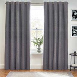 furn. Furn Dawn Textured Blackout Eyelet Curtain Pair Charcoal (W)229Cm X (D)183Cm - thumbnail 4