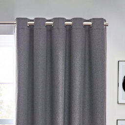 furn. Furn Dawn Textured Blackout Eyelet Curtain Pair Charcoal (W)229Cm X (D)183Cm - thumbnail 2