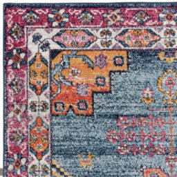 The Rug Edit Blue Multi Traditional Muse Oriental Medallion Rug - thumbnail 5