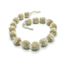 Intimates Pom Pom Crystal Curtain Tieback Pair - Cream - thumbnail 1