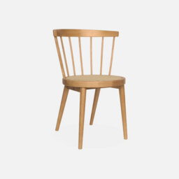Sweeek - Pair Of Wood And Cane Dining Chairs Natural 54X54X76.5 Cm - Nora - thumbnail 2