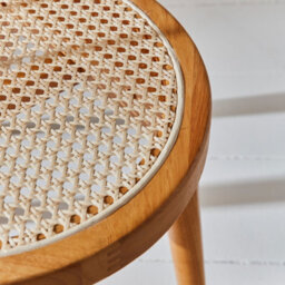 Sweeek - Pair Of Wood And Cane Dining Chairs Natural 54X54X76.5 Cm - Nora - thumbnail 7