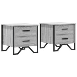 Berkfield Bedside Cabinets 2 Pcs Grey Sonoma 40X41X40 Cm Engineered Wood - thumbnail 2