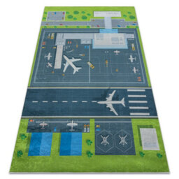 RugsX Bambino 46990 Washing Carpet Airport, Airplanes For Children Anti-Slip - Green 120X170 Cm - thumbnail 4