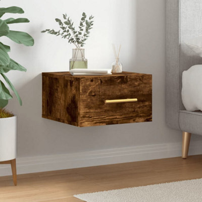 Berkfield Wall-Mounted Bedside Cabinet Smoked Oak 35X35X20 Cm - image 1