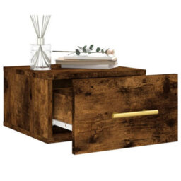 Berkfield Wall-Mounted Bedside Cabinet Smoked Oak 35X35X20 Cm - thumbnail 4
