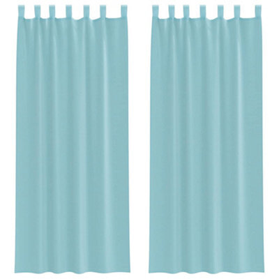 Berkfield Durable Voile Curtains With Loops 2 Pcs Turquoise 140X260 Cm - image 1