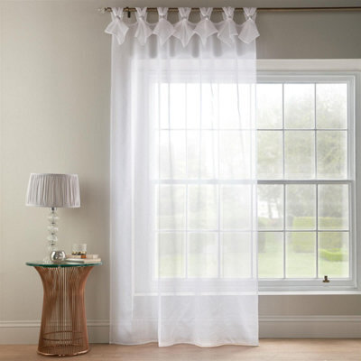 Luxury Living Tiara Dolly Tab Top Voile Curtain Panel White - image 1