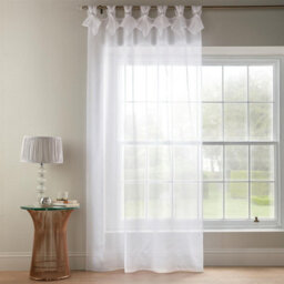 Luxury Living Tiara Dolly Tab Top Voile Curtain Panel White - thumbnail 1