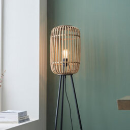 Luminosa Lighting Luminosa Mathias Base & Shade Floor Lamp, Natural Bamboo, Plywood, Matt Black Paint - thumbnail 4