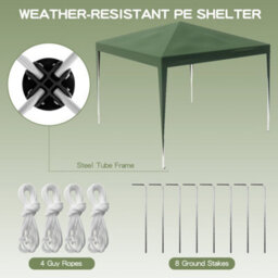 Alivio 3 X 3M Garden Pop Up Gazebo, Outdoor Party Tent Canopy (Green) - thumbnail 3