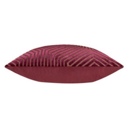 Paoletti Evoke Cut Velvet Polyester Filled Cushion, Burgundy, 55 X 55Cm - thumbnail 3