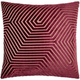 Paoletti Evoke Cut Velvet Polyester Filled Cushion, Burgundy, 55 X 55Cm