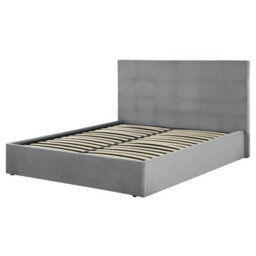Beliani Ottoman Bed Velvet Lorient 160 X 200 Cm (Eu King Size) Light Grey - thumbnail 7