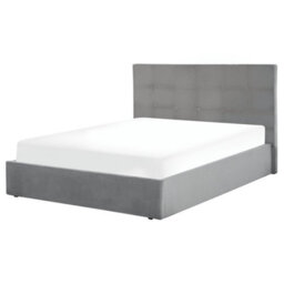 Beliani Ottoman Bed Velvet Lorient 160 X 200 Cm (Eu King Size) Light Grey - thumbnail 4