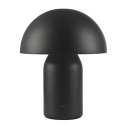 Happy Homewares Modern Rechargeable 35Cm Mushroom Lamp In Mat Black With Touch Dimmer Button - thumbnail 4