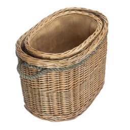Red Hamper St028-029 Wicker Set 2 Oval Rope Handled Log Baskets - thumbnail 3