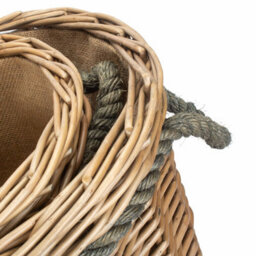 Red Hamper St028-029 Wicker Set 2 Oval Rope Handled Log Baskets - thumbnail 5
