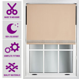 Furnished Diamante Edge Blackout Roller Blinds Made To Measure - Cappuccino (W)90Cm X (L)210Cm - thumbnail 1