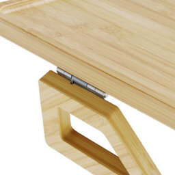 Wood Bamboo Sofa Arm Tray Table Chair Rest Organiser Couch Remote Storage Holder Desk - thumbnail 3