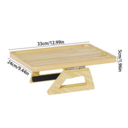 Wood Bamboo Sofa Arm Tray Table Chair Rest Organiser Couch Remote Storage Holder Desk - thumbnail 2
