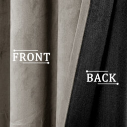 Happy Homewares Dark Taupe Velvet Darkening Eyelet Curtains - 46X54 Inch Drop - Pair - thumbnail 2