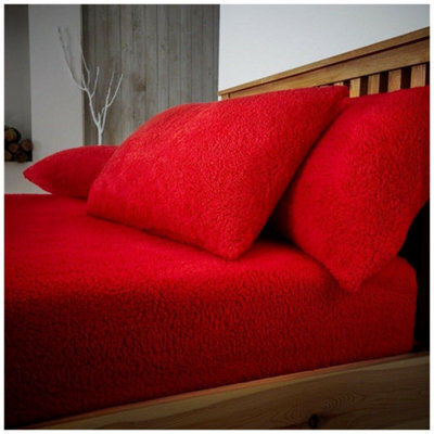 Homes & Linen Teddy Fleece Warm And Cosy Plush Fluffy Cuddly Thermal Pair Pillow Case