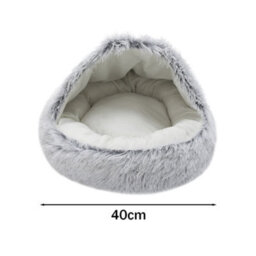 Living And Home Grey Faux Fur Cotton Pad Cat Bed Dia 400 mm - thumbnail 7