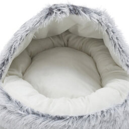 Living And Home Grey Faux Fur Cotton Pad Cat Bed Dia 400 mm - thumbnail 6