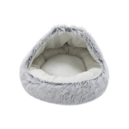 Living And Home Grey Faux Fur Cotton Pad Cat Bed Dia 400 mm - thumbnail 3