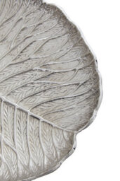 Orsina Large Silver Finish Lotus Leaf Plate, Cast Aluminium With Detailed Veining, Ideal For Displaying Jewelry - thumbnail 4