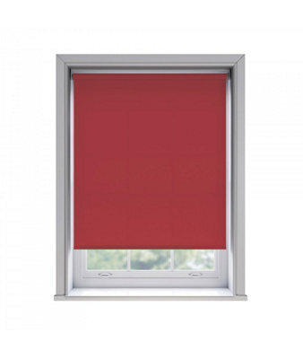 50Cm No Drill Self Adhesive Red Thermal Blackout Roller Blind (170Cm Drop)