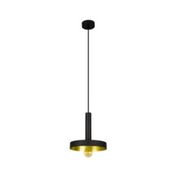 Luminosa Lighting Luminosa Whizz 1 Light Dome Ceiling Pendant Black, Gold, E27