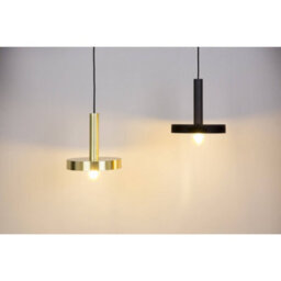 Luminosa Lighting Luminosa Whizz 1 Light Dome Ceiling Pendant Black, Gold, E27 - thumbnail 2