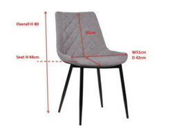 Aspect Furniture Set Of 2 Upholstered Melrose Dining Chair,grey - thumbnail 8