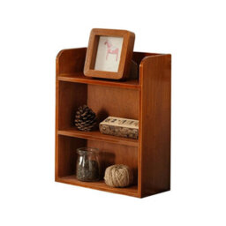 Desktop Organizer Home Desk Wooden Storage Rack Display Shelf Small Wall Cabinet - thumbnail 2