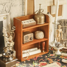 Desktop Organizer Home Desk Wooden Storage Rack Display Shelf Small Wall Cabinet - thumbnail 6