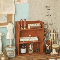 Desktop Organizer Home Desk Wooden Storage Rack Display Shelf Small Wall Cabinet - thumbnail 5