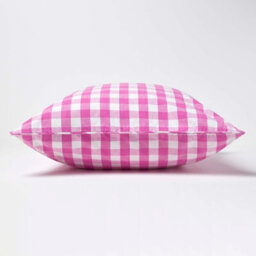 Homescapes Pink Block Check Cotton Gingham Cushion Cover, 45 X 45 Cm - thumbnail 3