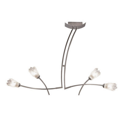 Luminosa Lighting Luminosa Pietra Linear Pendant 2 Arm 4 Light G9, Polished Chrome - image 1