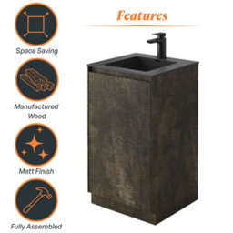 Plum&clay Rigel Metallic Brown Floor Standing Bathroom Vanity Unit With Black Basin (W)500mm (H)850mm - thumbnail 5