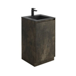 Plum&clay Rigel Metallic Brown Floor Standing Bathroom Vanity Unit With Black Basin (W)500mm (H)850mm - thumbnail 2