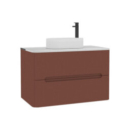 Royal Bathrooms Venice 800mm Terracotta Clay Wall Mounted Bathroom Countertop Vanity Unit 2 Drawer With Lyon Basin - thumbnail 7