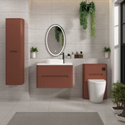 Royal Bathrooms Venice 800mm Terracotta Clay Wall Mounted Bathroom Countertop Vanity Unit 2 Drawer With Lyon Basin - thumbnail 4