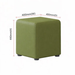 Faux Leather Cube Seating Lime Green Faux Leather - thumbnail 2