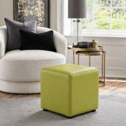 Faux Leather Cube Seating Lime Green Faux Leather - thumbnail 1
